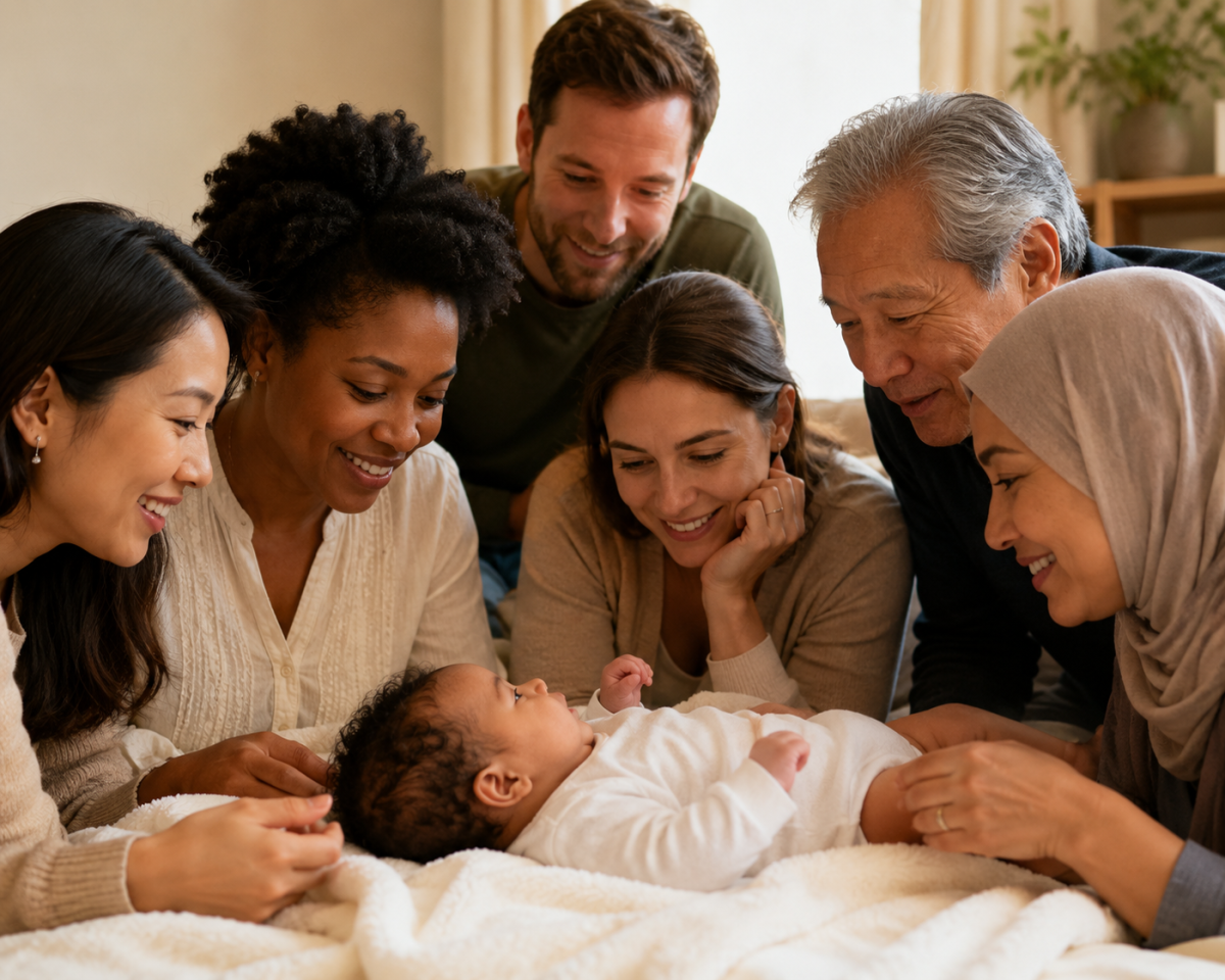 Happy Family Welcoming the New Bundle of Joy